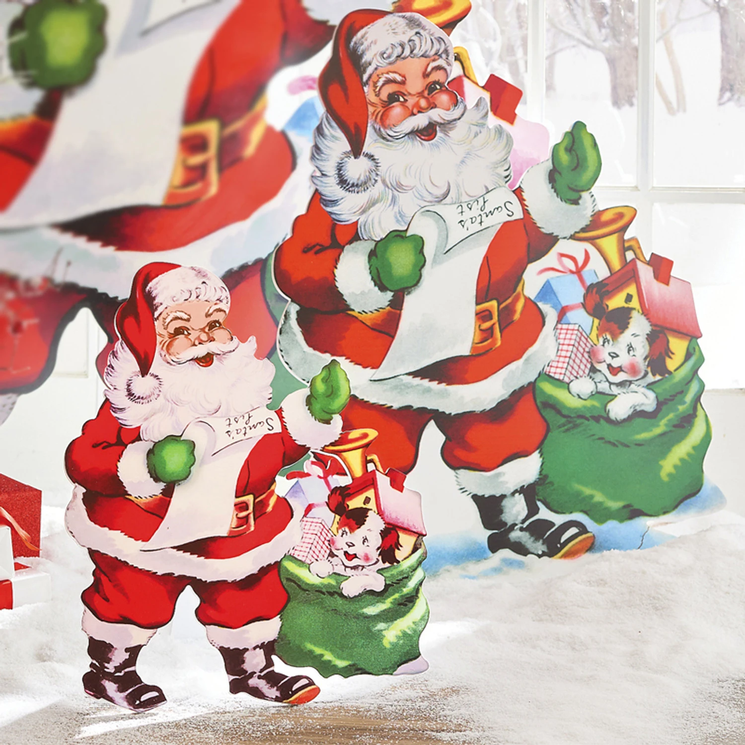 Raz 24"or 3' Santa With List Cut Out Christmas Decoration 1 Raz 24"or 3' Santa With List Cut Out Christmas Decoration