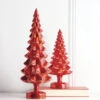 Raz Set Of 2 Red Glass Christmas Tree Decoration 4222939