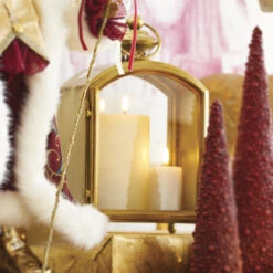 Raz 12.5" Gold Metal Lantern Christmas Decoration 4228003