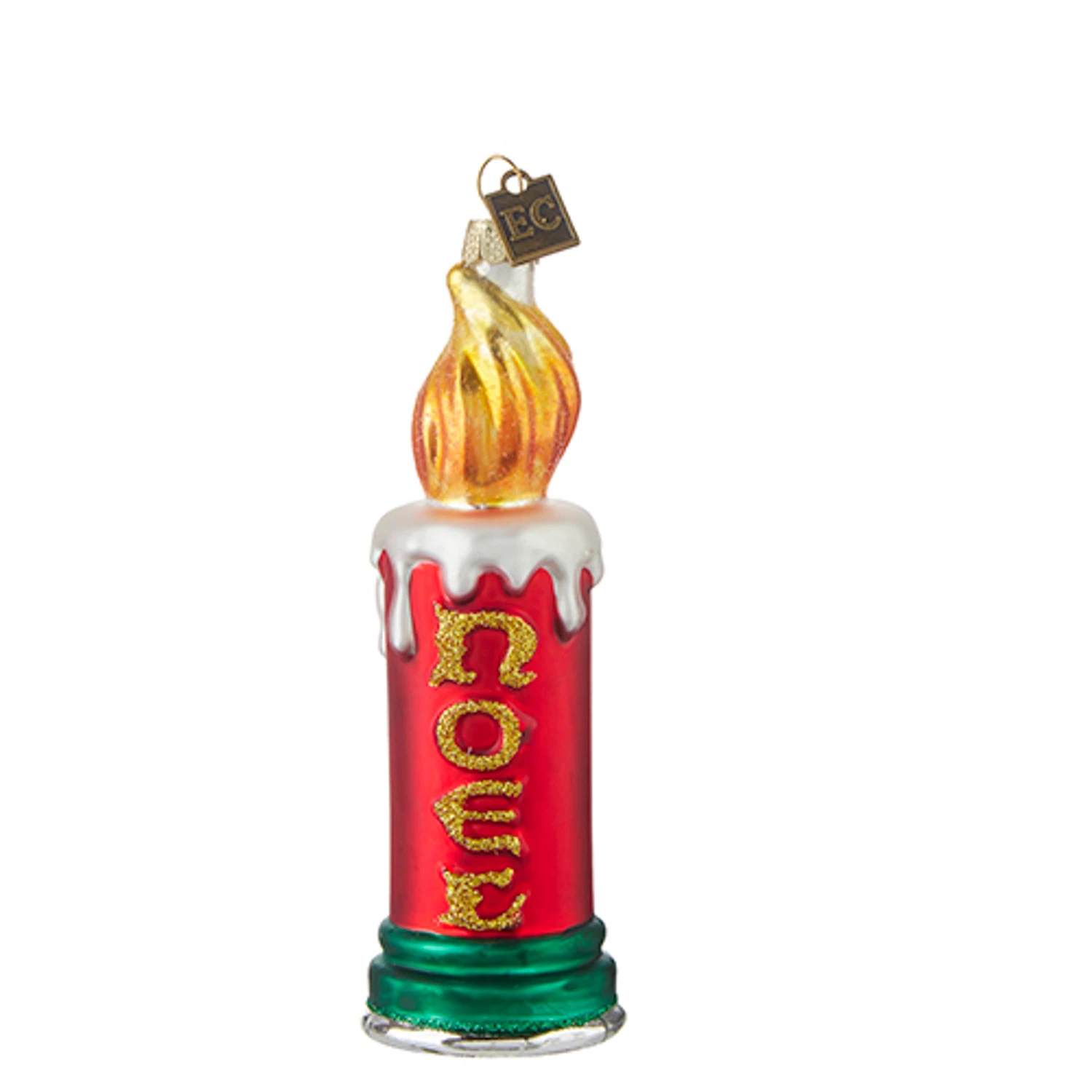 Raz Eric Cortina 5.5" Or 8" Noel Blow Mold Candle Glass Christmas Ornament 2 Raz Eric Cortina 5.5" Or 8" Noel Blow Mold Candle Glass Christmas Ornament - Image 2