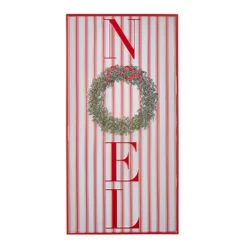 Raz Red And White Striped Joy Or Noel Metal Framed Christmas Sign -Raz Imports 4259016 30970.1657917819