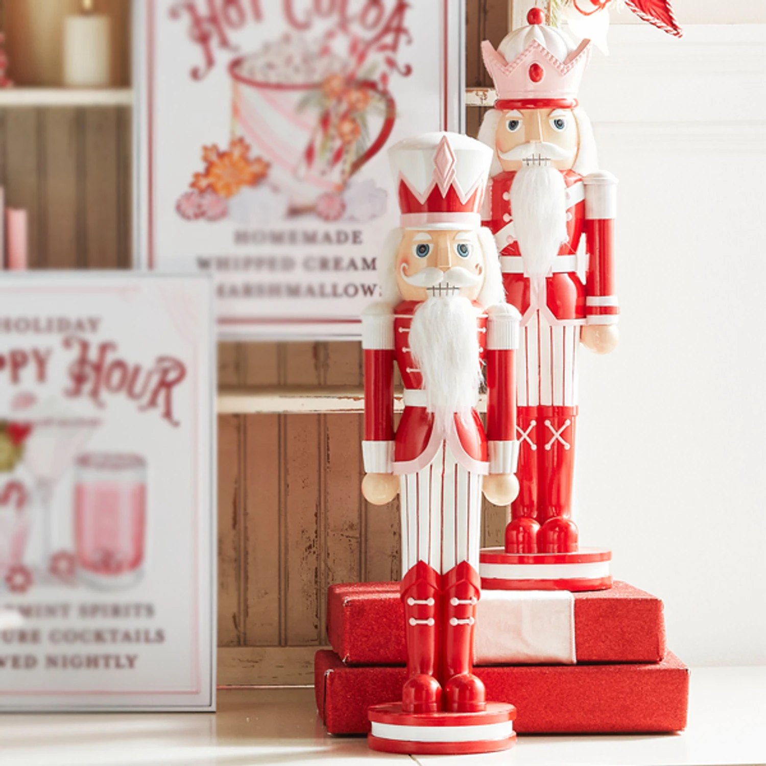 Raz 23.75" Peppermint Red And Pink Nutcracker Christmas Decoration 4301601 1 Raz 23.75" Peppermint Red And Pink Nutcracker Christmas Decoration 4301601