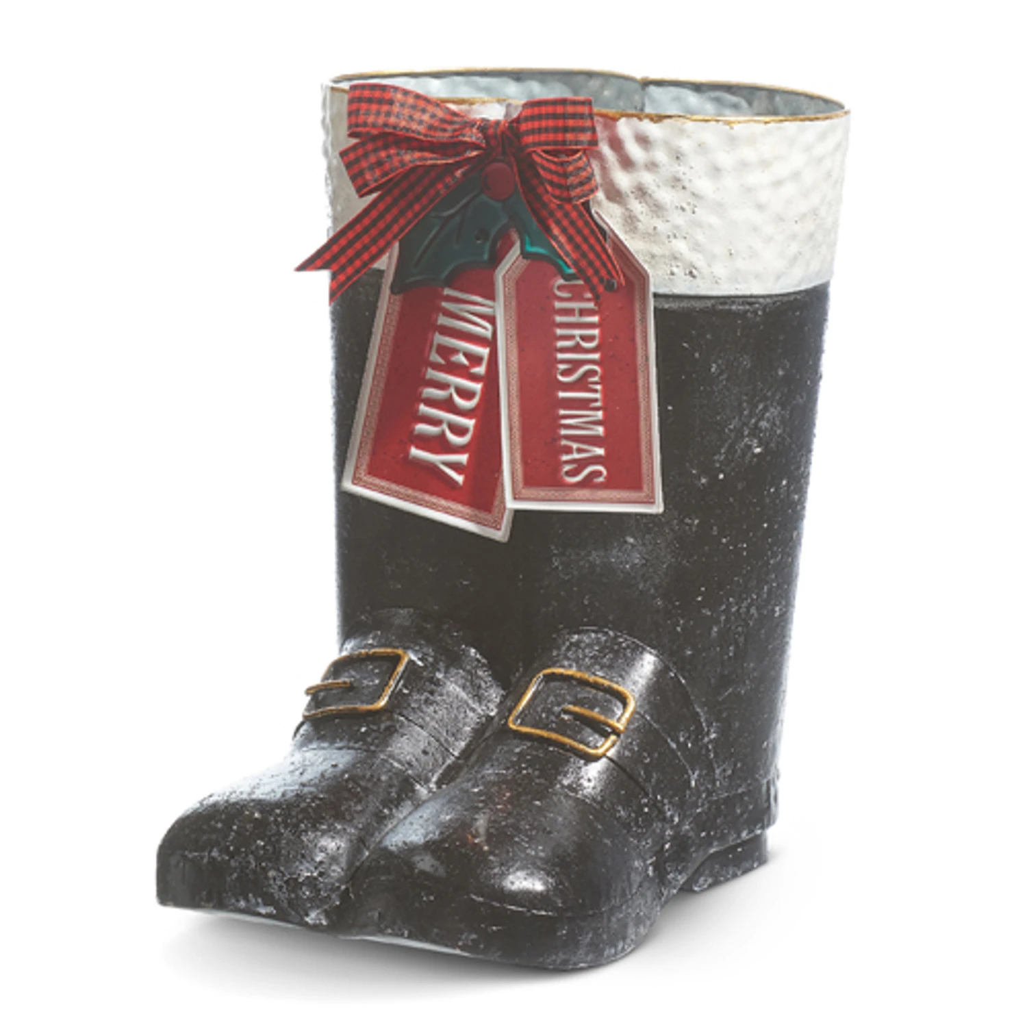 Raz 11.5" Merry Christmas Santa Boot Container Christmas Decoration 4312337 2 Raz 11.5" Merry Christmas Santa Boot Container Christmas Decoration 4312337 - Image 2