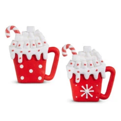 Raz 4.25" Hot Cocoa With Marshmallows Christmas Ornament Set Of 2 4314112