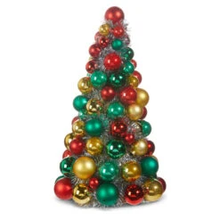 Raz 10", 13", Or 15.5" Red, Green And Gold Ball Ornament Christmas Tree -Raz Imports 4320001 02939.1683663115