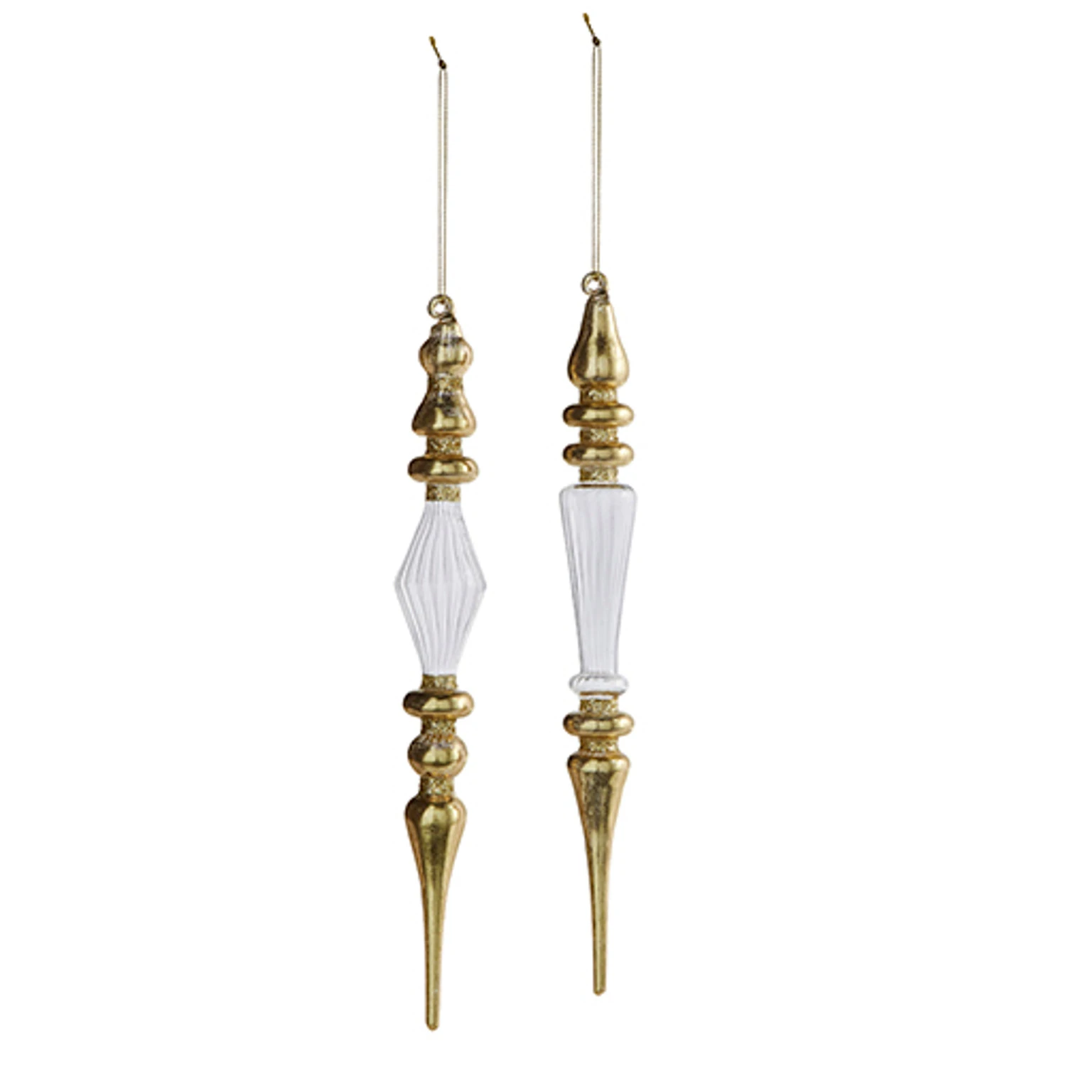 Raz 11" Gold And Clear Finial Glass Christmas Ornament 4320868 2 Raz 11" Gold And Clear Finial Glass Christmas Ornament 4320868 - Image 2