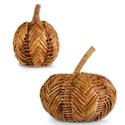 Raz 6.5" Or 9" Wicker Pumpkin Fall Or Halloween Decoration