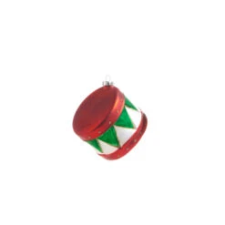 Raz 3.5" Red And Green Drum Glass Christmas Ornament 4322900 6 Raz 3.5" Red And Green Drum Glass Christmas Ornament 4322900 -Raz Imports 4322900a 31596.1684347372