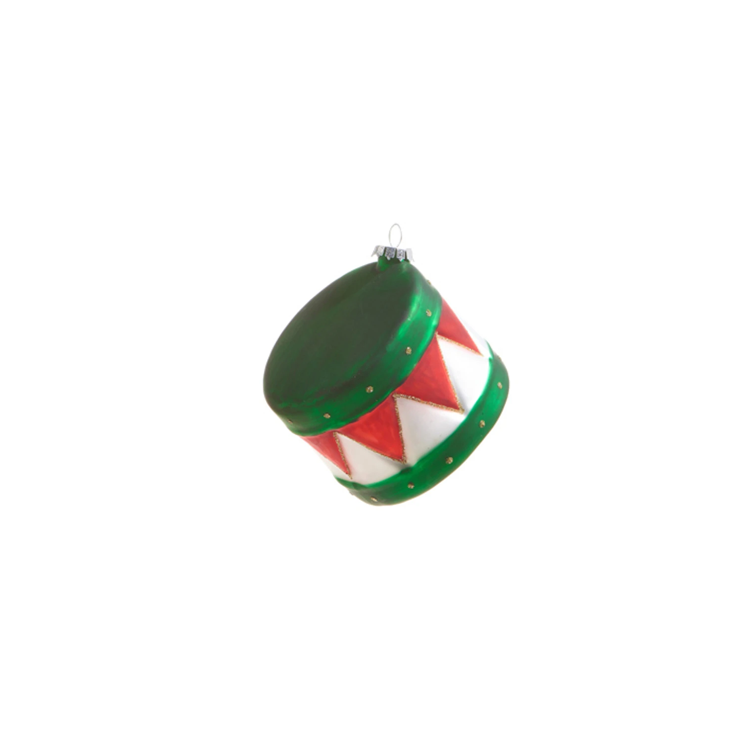 Raz 3.5" Red And Green Drum Glass Christmas Ornament 4322900 4 Raz 3.5" Red And Green Drum Glass Christmas Ornament 4322900 - Image 4