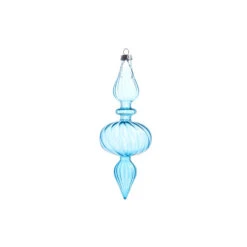 Raz 9.5" Light Blue Blown Glass Finial Christmas Ornament 4322925 -Raz Imports 4322925a 64601.1684433756