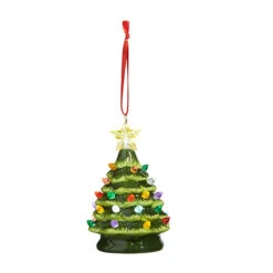 Raz 5.25" Green Or White Lighted Ceramic Tree Christmas Ornament -Raz Imports 4322943 59791.1690838826