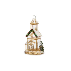 Raz 5" Gold And Clear Church Glass Christmas Ornament 4324586 -Raz Imports 4324586a 38583.1684951585