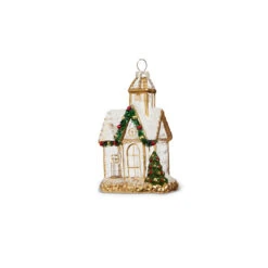 Raz 5" Gold And Clear Church Glass Christmas Ornament 4324586 -Raz Imports 4324586b 96467.1684951588