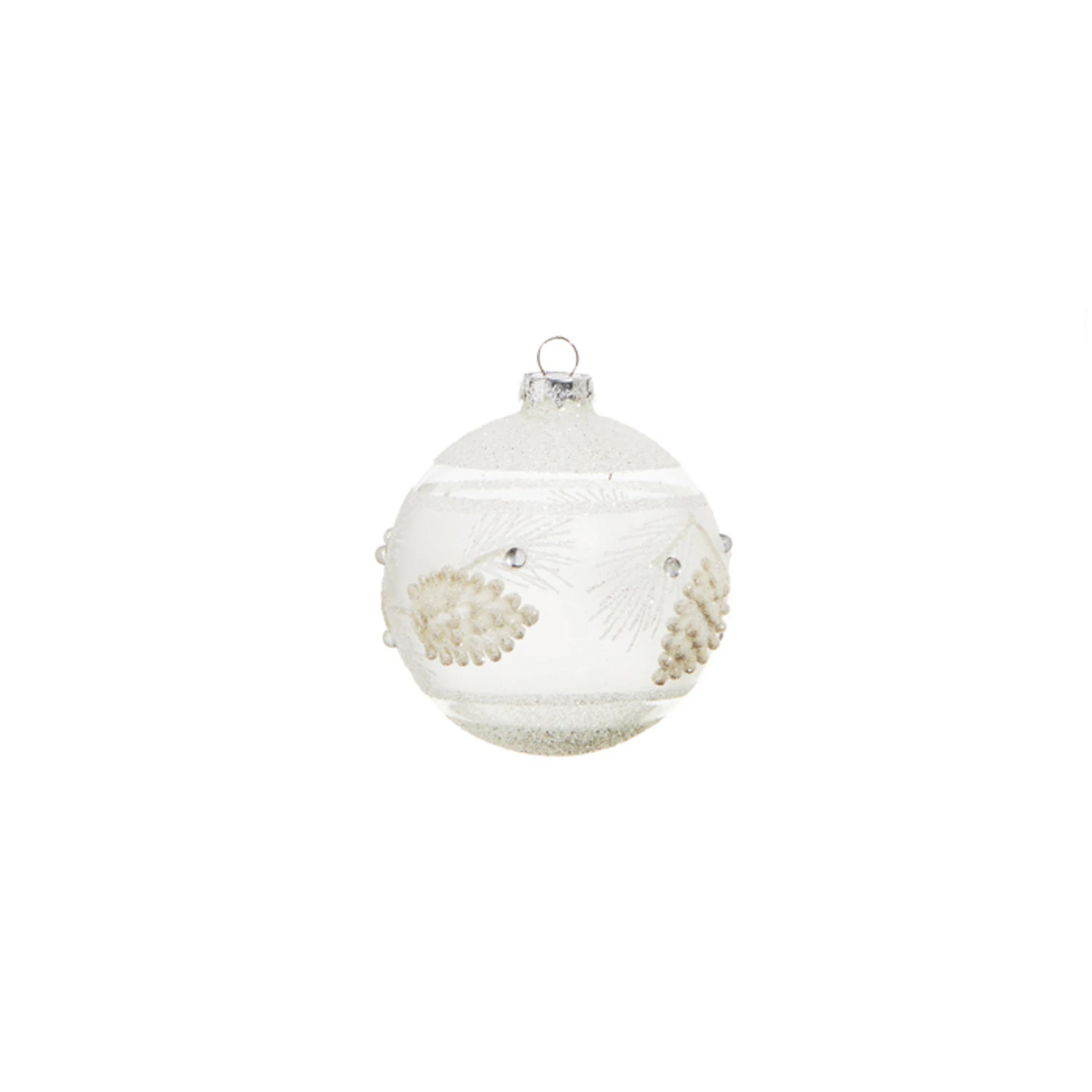 Raz 4" White Textured Pinecone Glass Christmas Ornament 4324587 3 Raz 4" White Textured Pinecone Glass Christmas Ornament 4324587 - Image 3