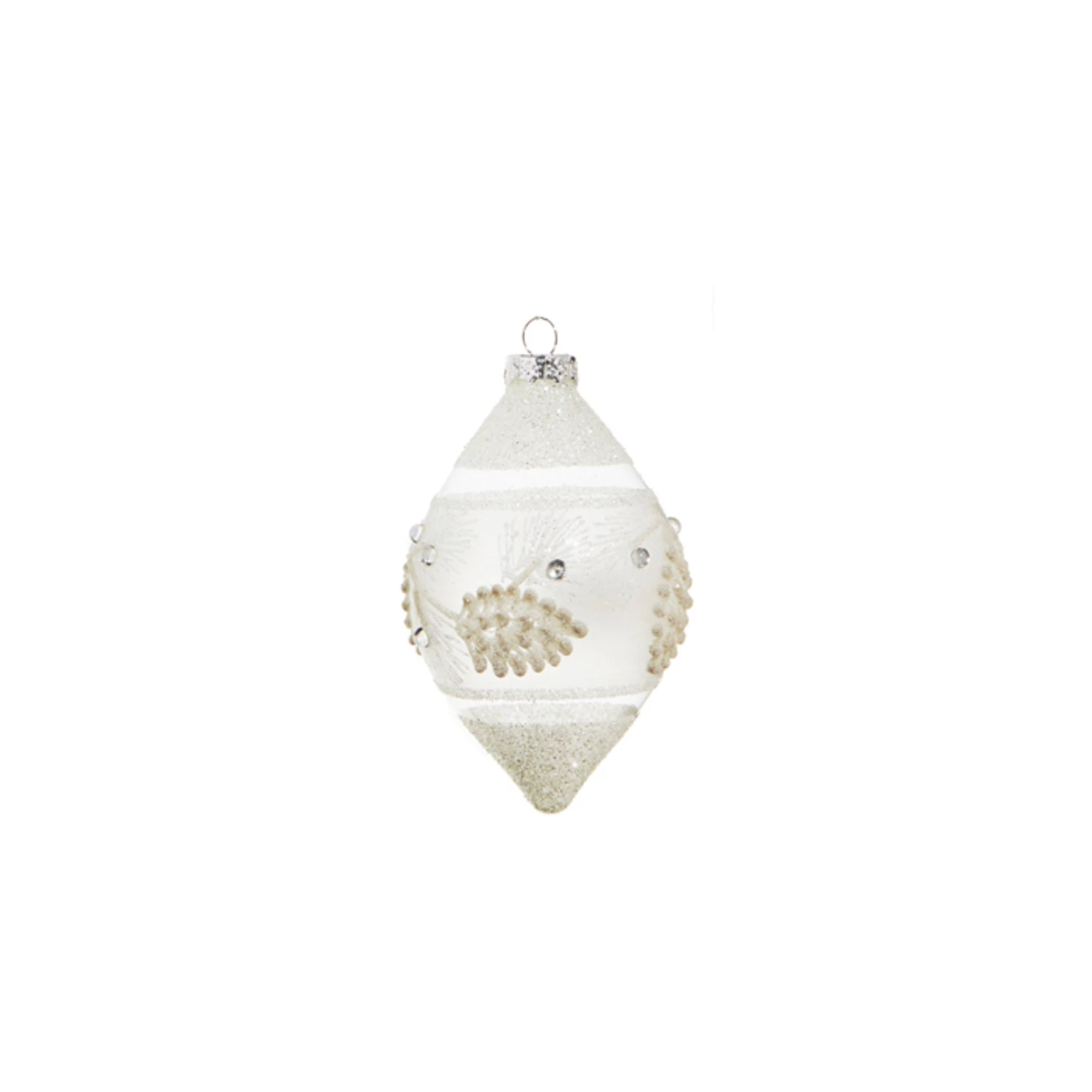 Raz 4" White Textured Pinecone Glass Christmas Ornament 4324587 4 Raz 4" White Textured Pinecone Glass Christmas Ornament 4324587 - Image 4