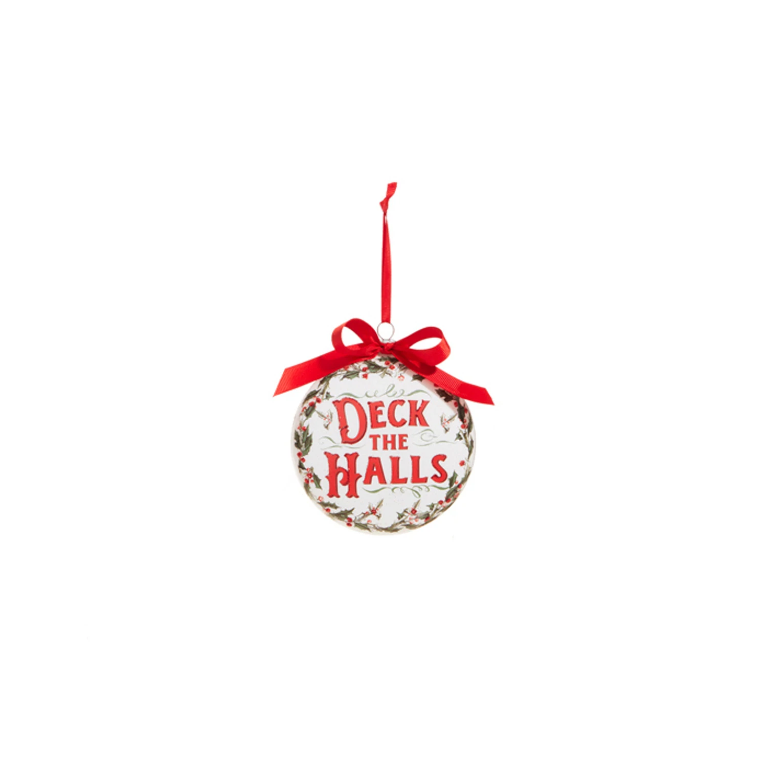 Raz 5" Holiday Greetings Disc Glass Christmas Ornament 4324605 4 Raz 5" Holiday Greetings Disc Glass Christmas Ornament 4324605 - Image 4