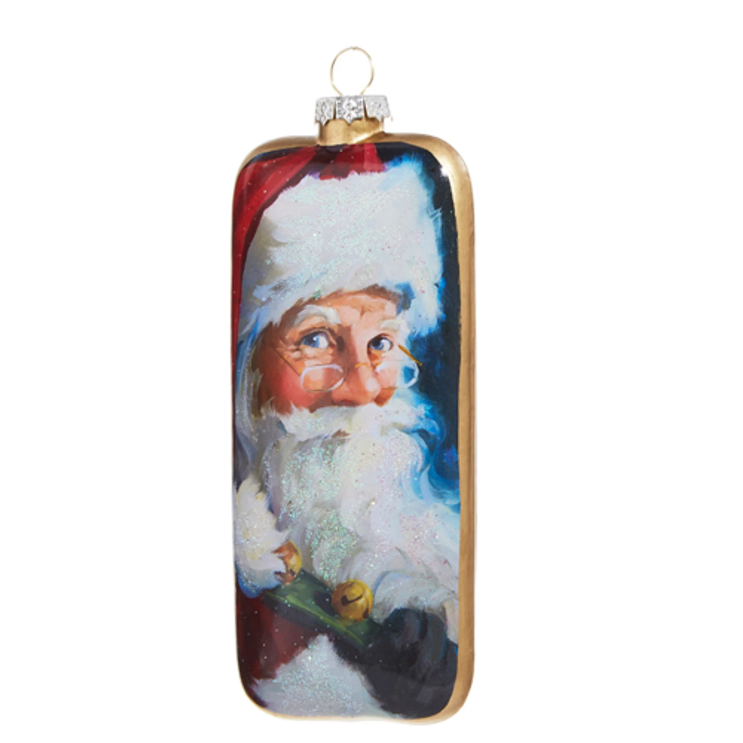 Raz 6" Santa Portrait Glass Christmas Ornament 4324617 2 Raz 6" Santa Portrait Glass Christmas Ornament 4324617 - Image 2