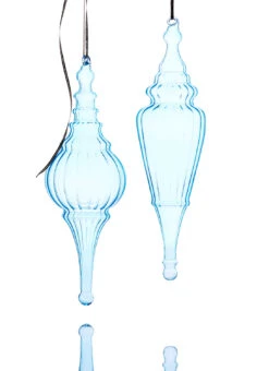 Raz 15.5" Large Light Blue Finial Glass Christmas Ornament 4324620