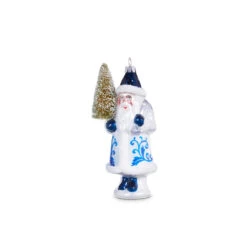 Raz 5.5" Delft Santa With Tree Glass Christmas Ornament 4352893 -Raz Imports 4352893b 76013.1685539525