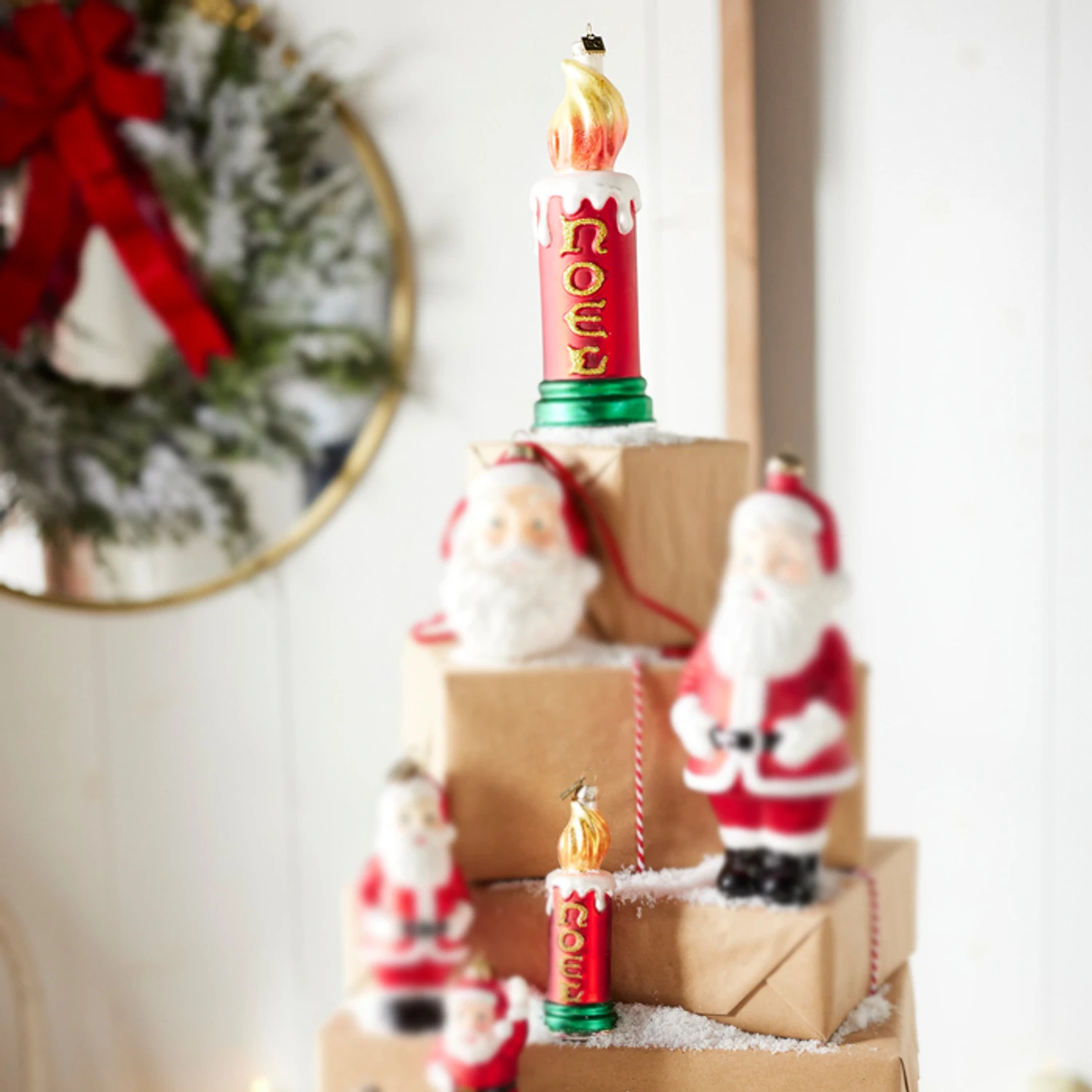 Raz Eric Cortina 5.5" Or 8" Noel Blow Mold Candle Glass Christmas Ornament 1 Raz Eric Cortina 5.5" Or 8" Noel Blow Mold Candle Glass Christmas Ornament