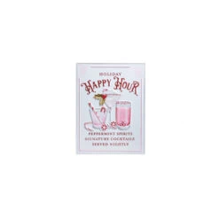 Raz 18" Holiday Refreshments Christmas Cocktails Or Hot Cocoa Metal Embossed Sign 4359013 -Raz Imports 4359013a 22788.1685650172