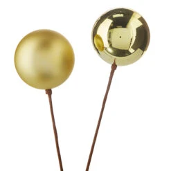 Raz 12" Set Of 2 Red, Gold, Silver Or Green Ball Ornament Christmas Tree Pick 7 Raz 12" Set Of 2 Red, Gold, Silver Or Green Ball Ornament Christmas Tree Pick -Raz Imports F4202557 83918.1650483952