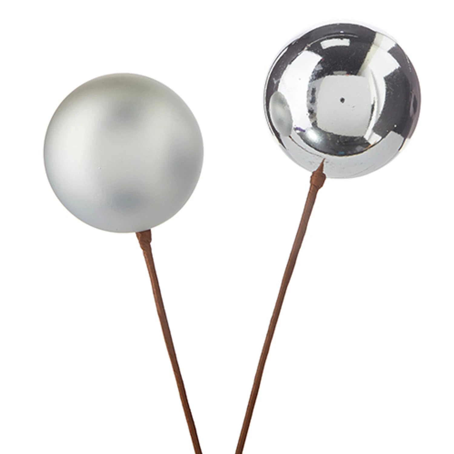 Raz 12" Set Of 2 Red, Gold, Silver Or Green Ball Ornament Christmas Tree Pick 5 Raz 12" Set Of 2 Red, Gold, Silver Or Green Ball Ornament Christmas Tree Pick - Image 5