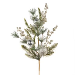 Raz 16" Or 27" Pine And Berry With Silver Ball Ornament Christmas Tree Spray 5 Raz 16" Or 27" Pine And Berry With Silver Ball Ornament Christmas Tree Spray -Raz Imports F4306665 13437.1686059763