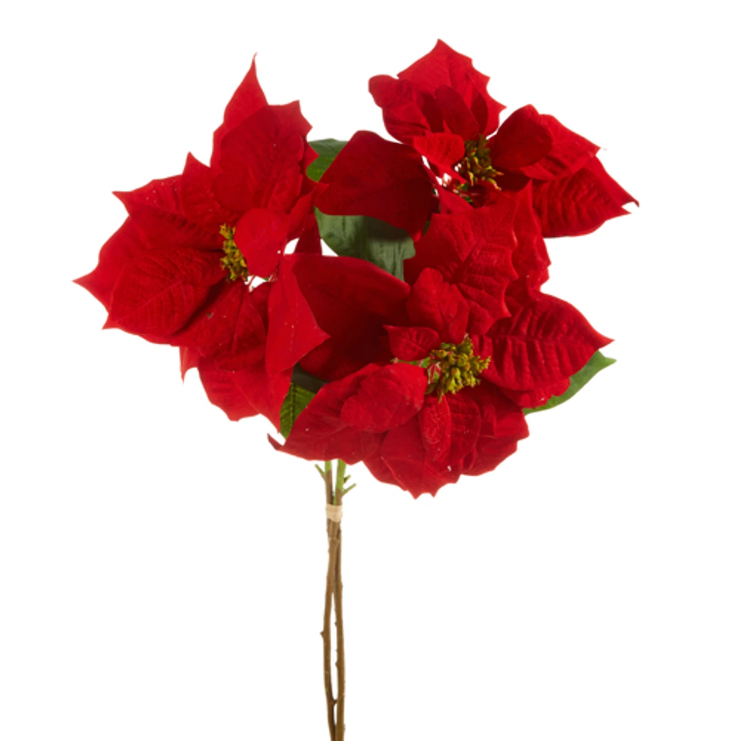 Raz 29" Poinsettia Bundle Christmas Tree Pick F4311636 2 Raz 29" Poinsettia Bundle Christmas Tree Pick F4311636 - Image 2