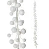 Raz 6' White Glittered Ball Ornament Christmas Garland G4202448