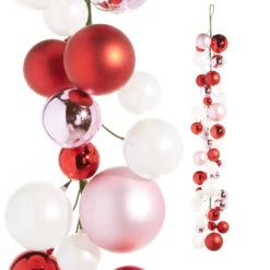 Raz 4' Pink, Red, And White Ball Garland G4332700