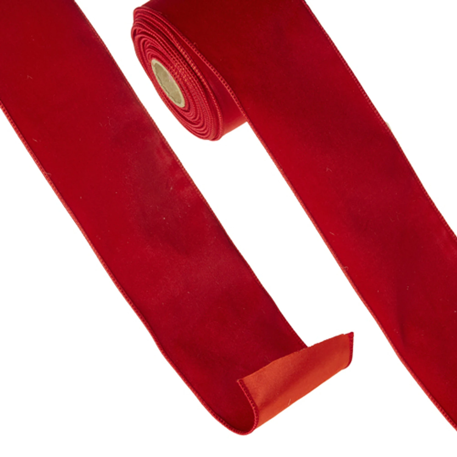 Raz 4" Red Velvet Wired Christmas Ribbon R4371811 2 Raz 4" Red Velvet Wired Christmas Ribbon R4371811 - Image 2