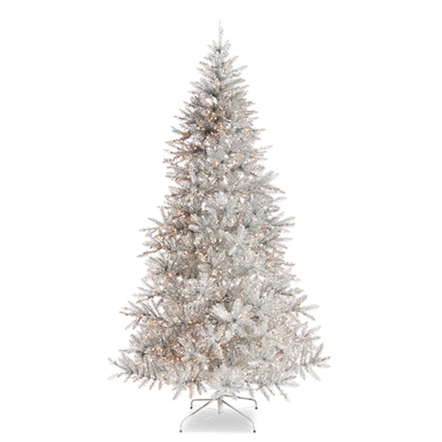 Raz 7.5' Or 9' Silver Tinsel Christmas Tree With Forever Lit Clear Lights 3 Raz 7.5' Or 9' Silver Tinsel Christmas Tree With Forever Lit Clear Lights - Image 3