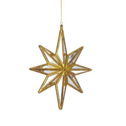 Raz Large Gold Mirrored Star Christmas Ornament -Raz Imports api18sozn 29402.1646091912