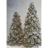 Raz 7.5' Pre-Lit Flocked Spruce Christmas Tree W/ Clear Lights T4052012