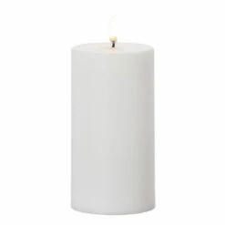 Uyuni 3" X 5", 7" Or 9" Flat Top Moving Flame White Unscented Pillar Battery Candle -Raz Imports api9bq2pb 08628.1646091931