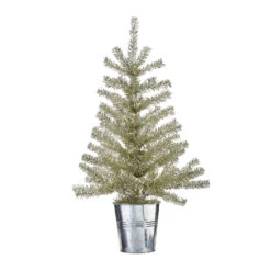 Raz Champagne Tinsel Tree In Galvanized Bucket Christmas Decoration 8 Raz Champagne Tinsel Tree In Galvanized Bucket Christmas Decoration -Raz Imports apifp1yeq 18172.1646091894