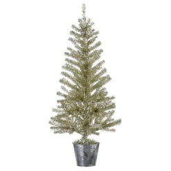 Raz Champagne Tinsel Tree In Galvanized Bucket Christmas Decoration 9 Raz Champagne Tinsel Tree In Galvanized Bucket Christmas Decoration -Raz Imports apifrnpkd 66325.1646091896