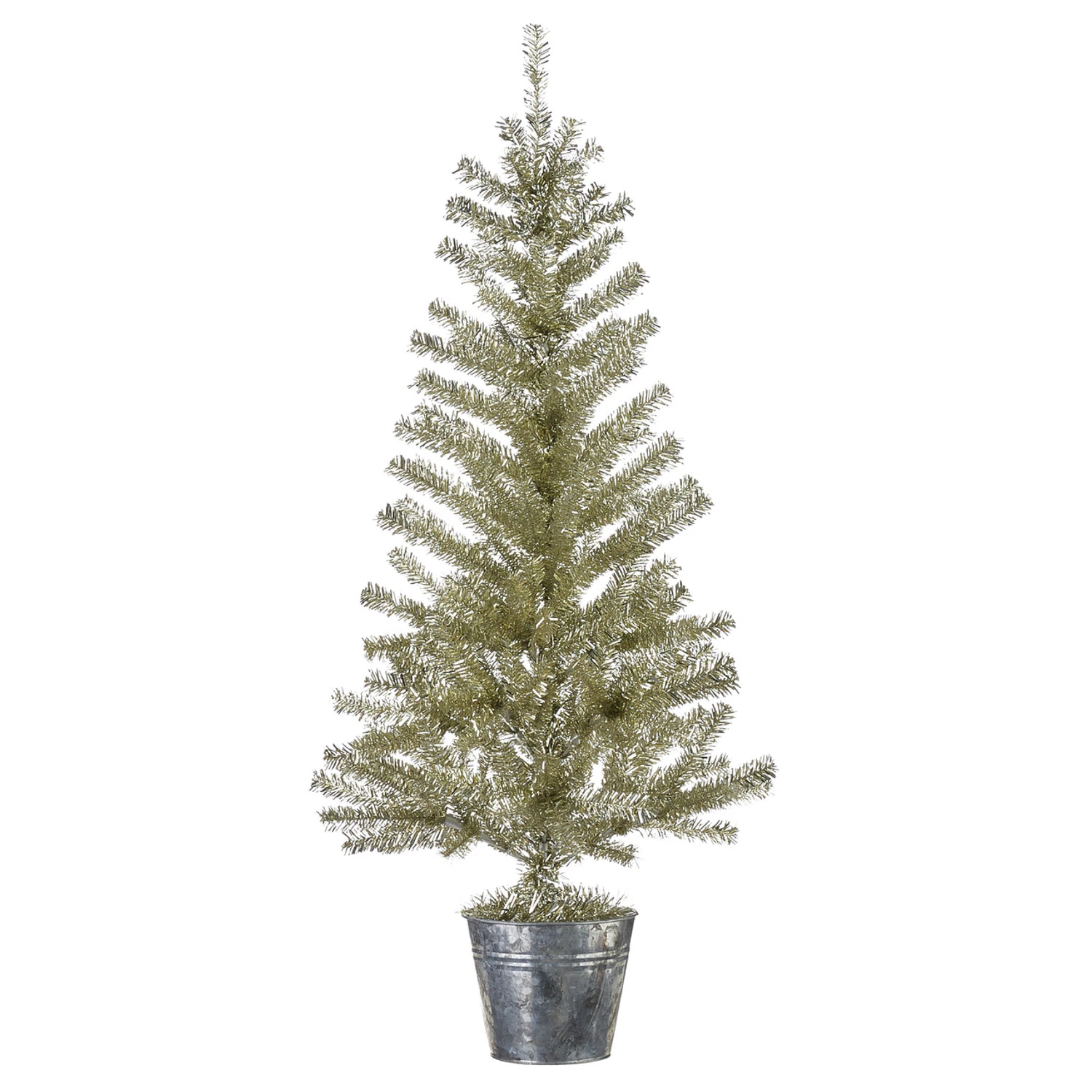 Raz Champagne Tinsel Tree In Galvanized Bucket Christmas Decoration 5 Raz Champagne Tinsel Tree In Galvanized Bucket Christmas Decoration - Image 5