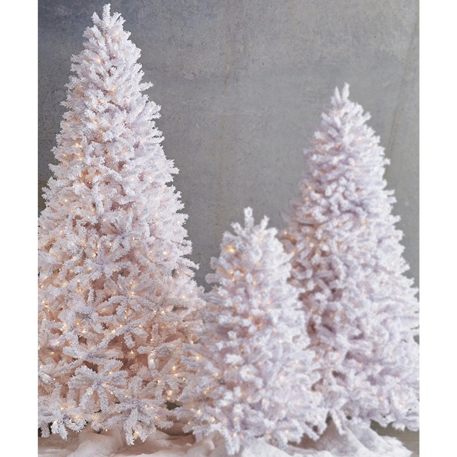 Raz 7.5' Snake Light Flocked White Tinsel Christmas Tree T4152011 1 Raz 7.5' Snake Light Flocked White Tinsel Christmas Tree T4152011