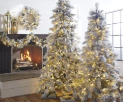 Raz 7.5' Or 9' Pre Lit Flocked Pine Christmas Tree