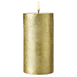 Uyuni 3" X 5" Or 7" Gold Texture Flat Top Flicker Flame Pillar Candle -Raz Imports apilm8ltz 59857.1646091946