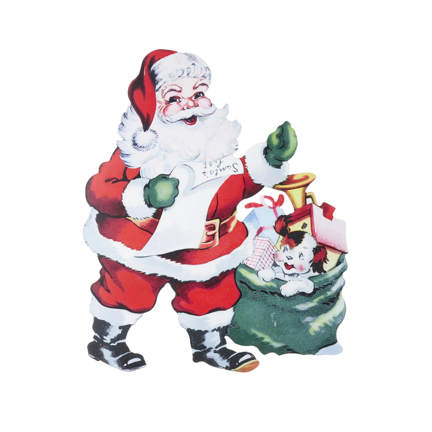Raz 24"or 3' Santa With List Cut Out Christmas Decoration 2 Raz 24"or 3' Santa With List Cut Out Christmas Decoration - Image 2