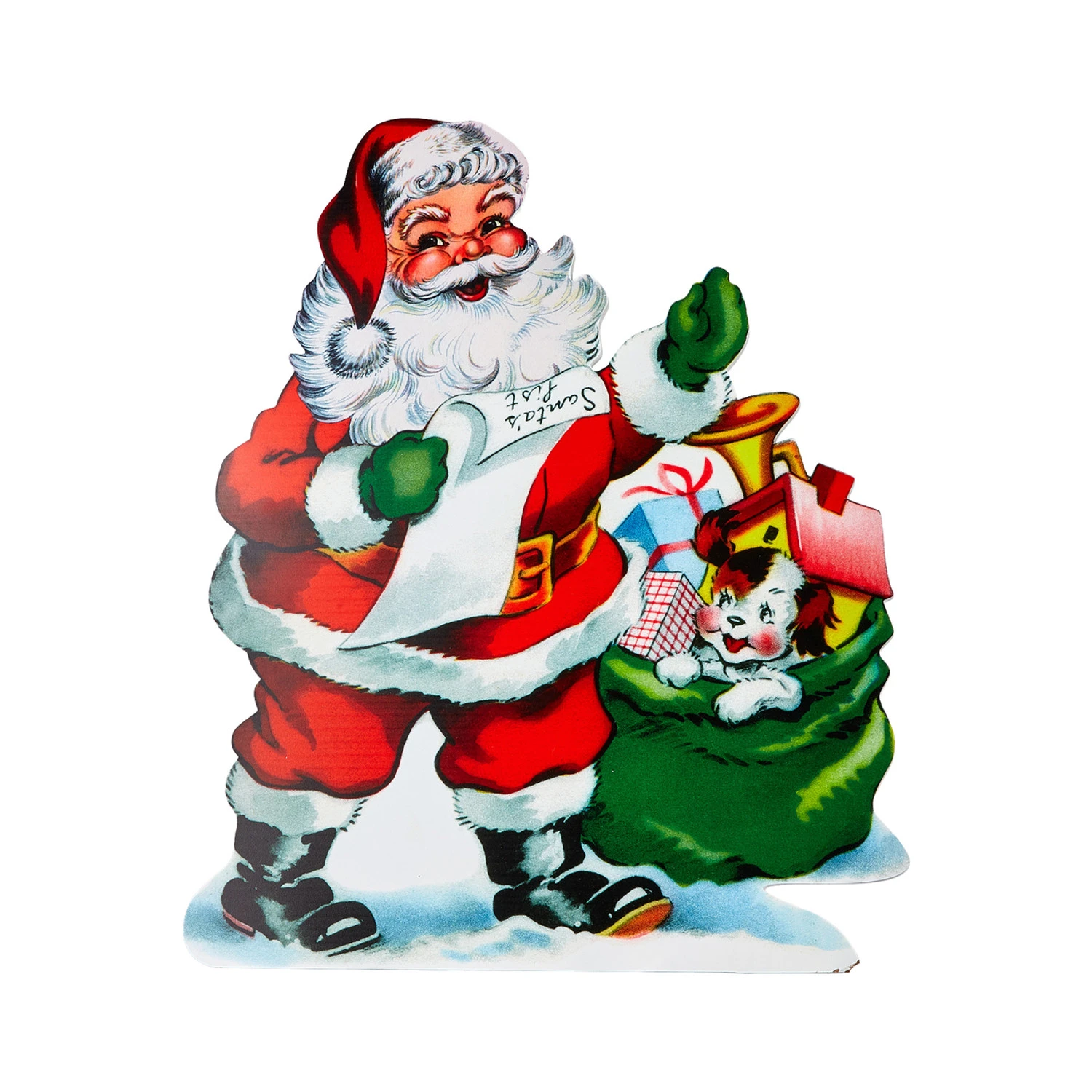 Raz 24"or 3' Santa With List Cut Out Christmas Decoration 3 Raz 24"or 3' Santa With List Cut Out Christmas Decoration - Image 3